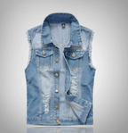 Men's Denim Vest for Layering and Leisure Wear