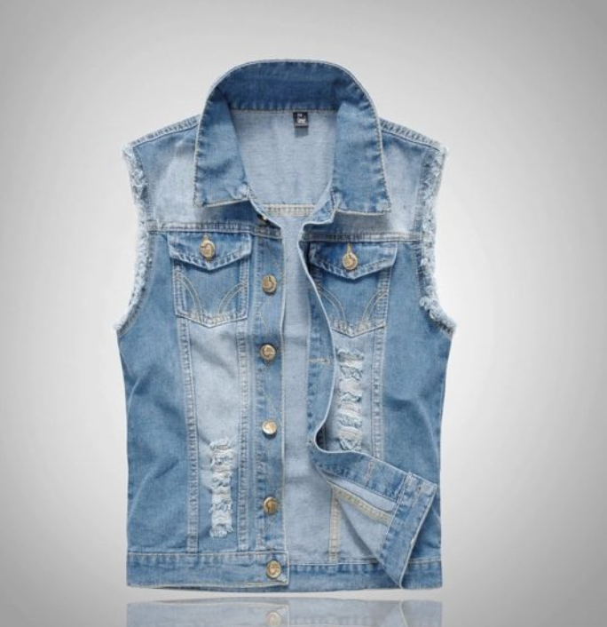 Men's Denim Vest for Layering and Leisure Wear