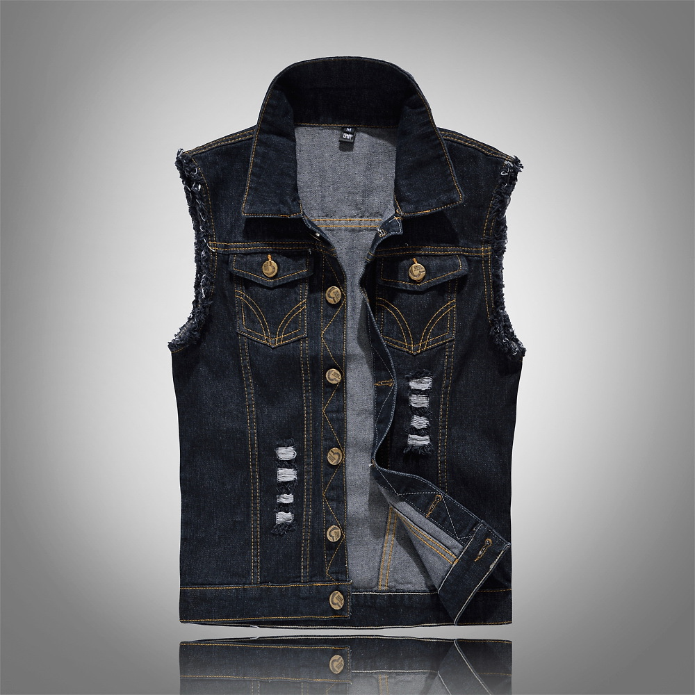 Men's Denim Vest for Layering and Leisure Wear