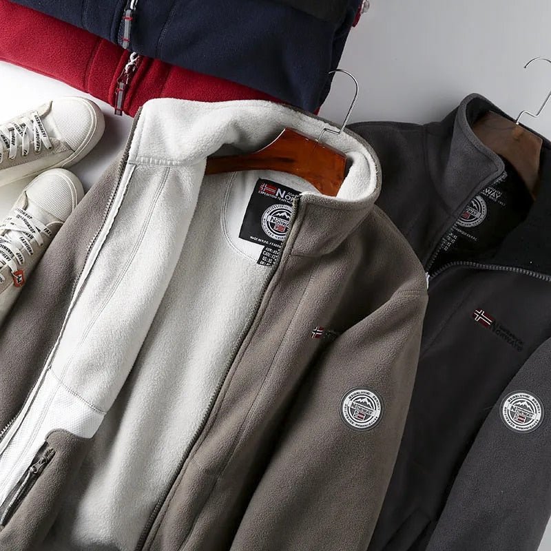 Men's Full-Zip Fleece Jacket for Autumn Winter Wear