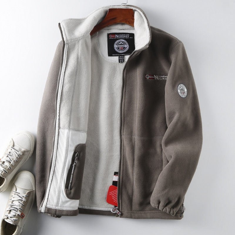 Men's Full-Zip Fleece Jacket for Autumn Winter Wear