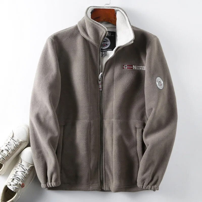 Men's Full-Zip Fleece Jacket for Autumn Winter Wear