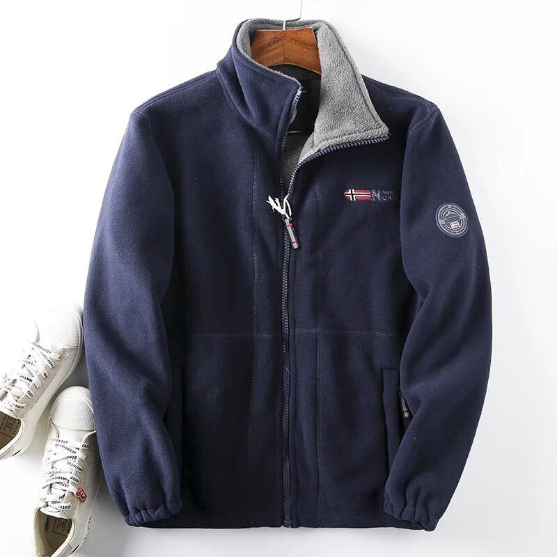 Men's Full-Zip Fleece Jacket for Autumn Winter Wear