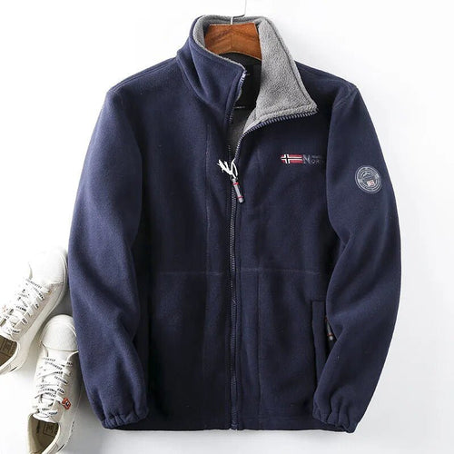 Men's Full-Zip Fleece Jacket for Autumn Winter Wear