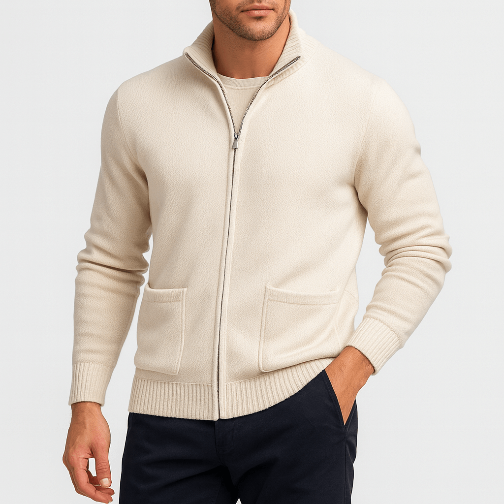 Men's Full Zip Cardigan Sweater for Autumn Winter