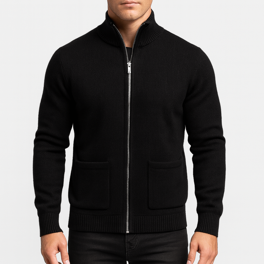 Men's Full Zip Cardigan Sweater for Autumn Winter