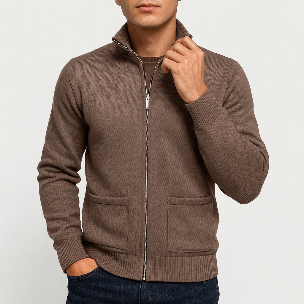 Men's Full Zip Cardigan Sweater for Autumn Winter
