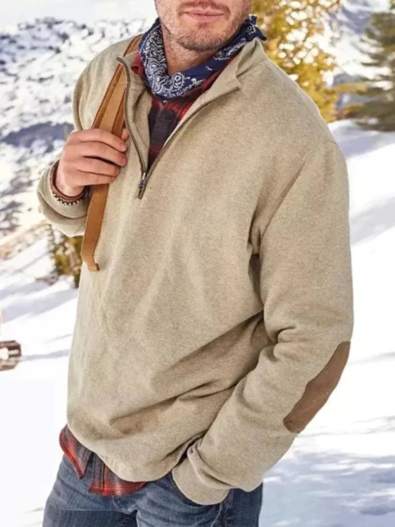 Men's Half-Zip Pullover Sweater for Autumn Wear