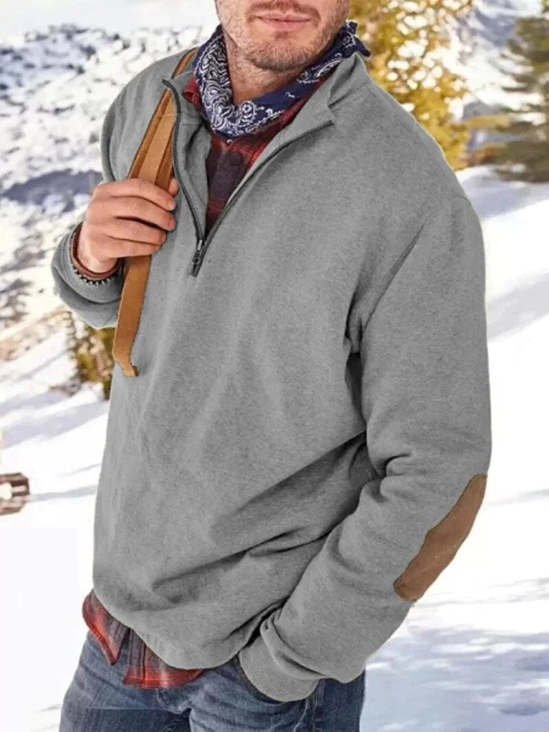 Men's Half-Zip Pullover Sweater for Autumn Wear