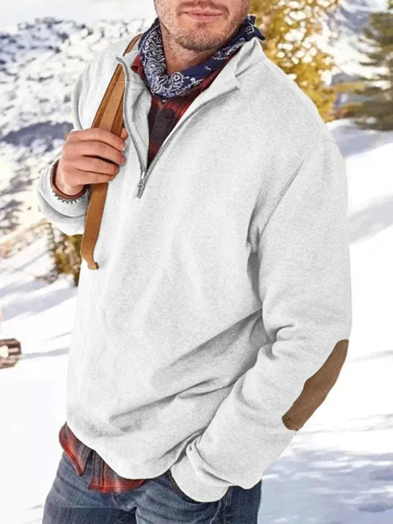 Men's Half-Zip Pullover Sweater for Autumn Wear