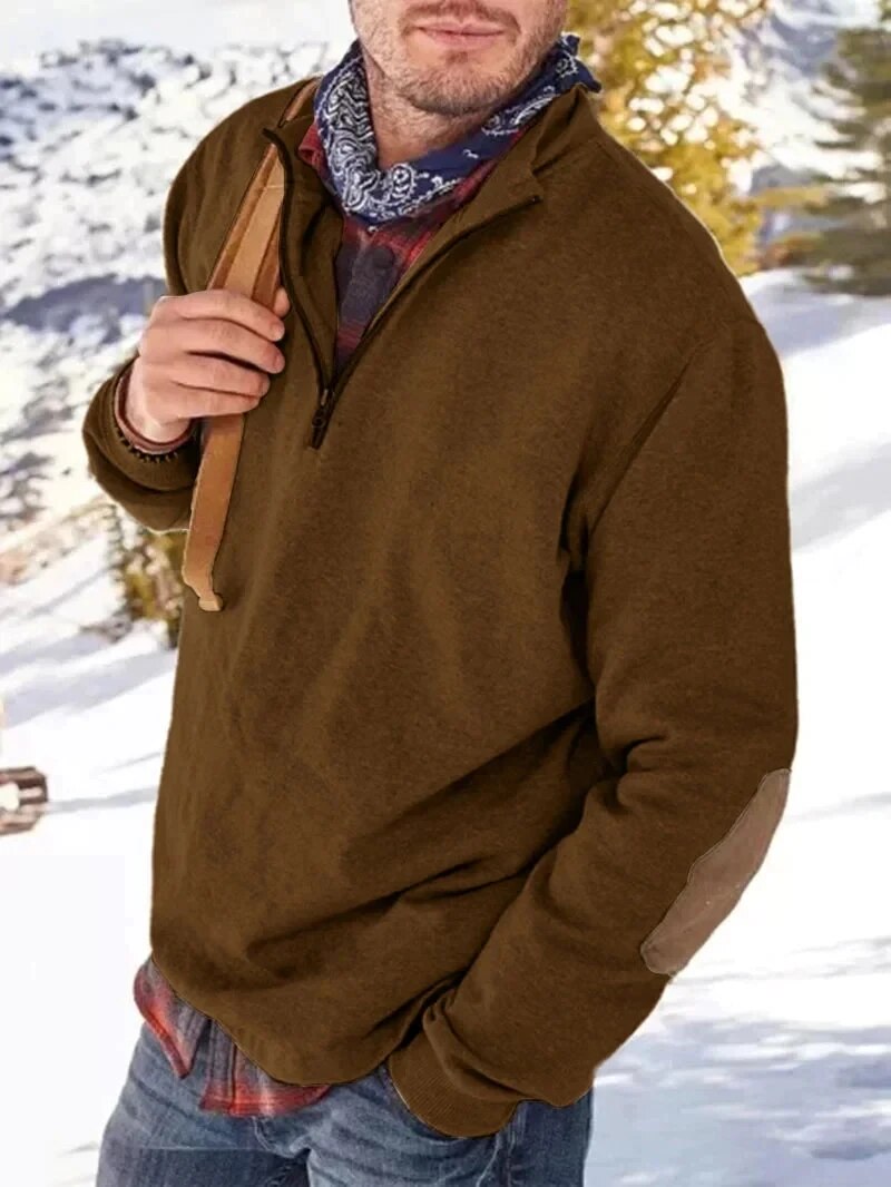 Men's Half-Zip Pullover Sweater for Autumn Wear