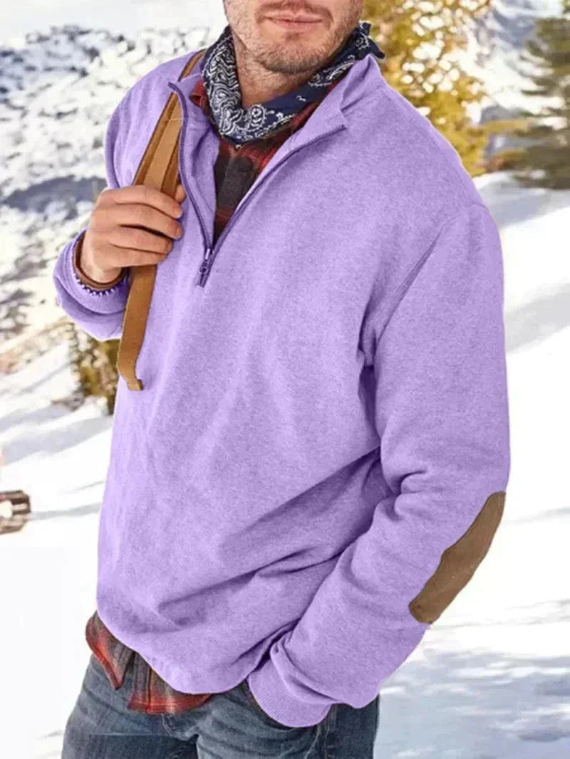 Men's Half-Zip Pullover Sweater for Autumn Wear
