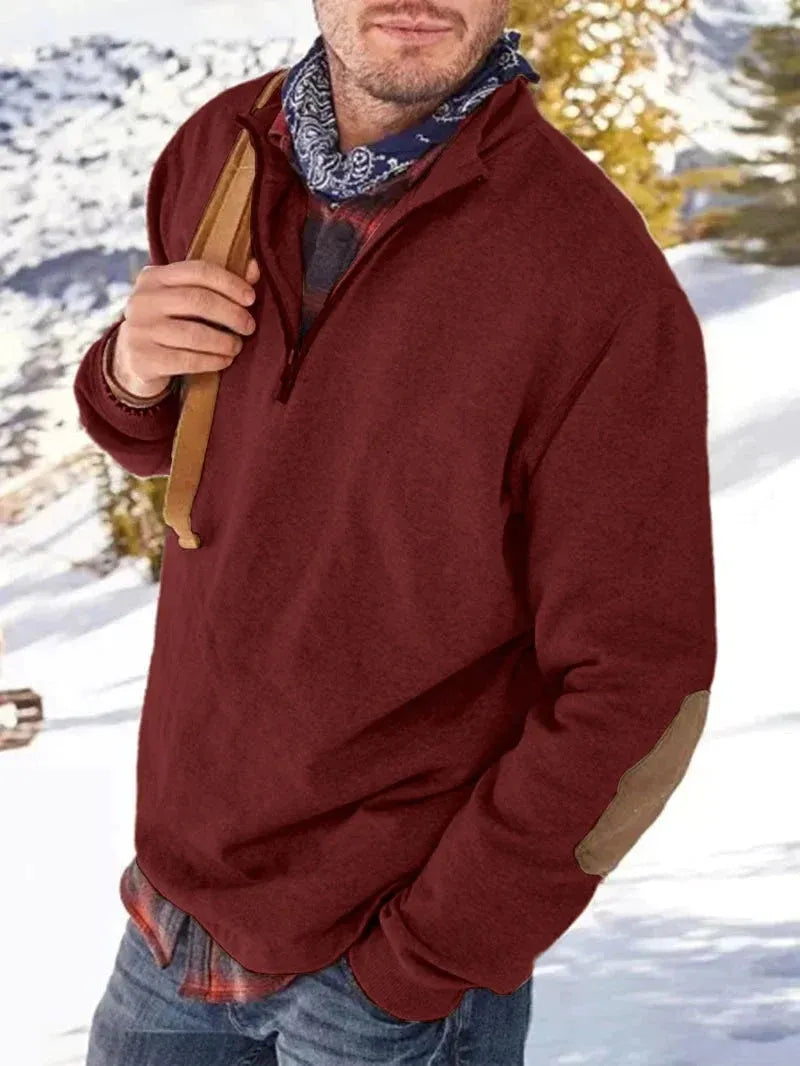 Men's Half-Zip Pullover Sweater for Autumn Wear