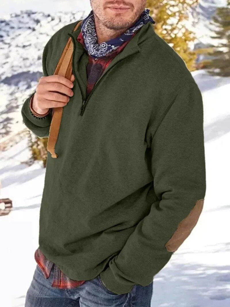 Men's Half-Zip Pullover Sweater for Autumn Wear
