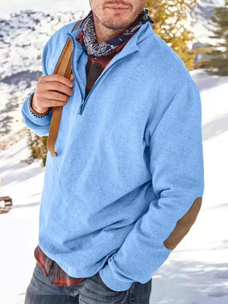 Men's Half-Zip Pullover Sweater for Autumn Wear