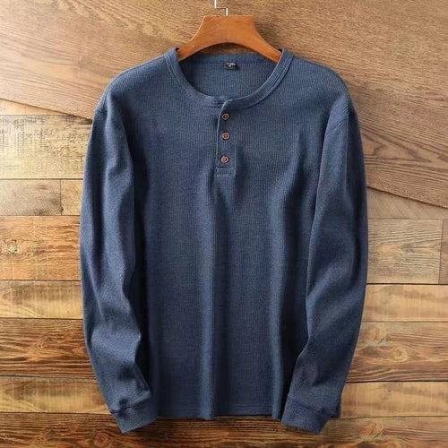 Men's Henley Shirt for Autumn Winter Everyday Wear