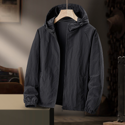 Men's Hooded Jacket for Spring and Autumn Wear