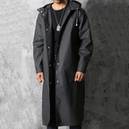 Men's Hooded Long Raincoat for Autumn Winter Outdoor Days