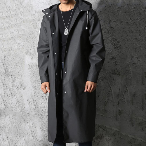 Men's Hooded Long Raincoat for Autumn Winter Outdoor Days