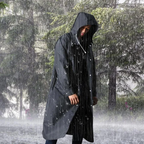 Men's Hooded Long Raincoat for Autumn Winter Outdoor Days