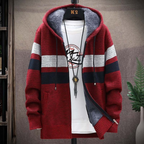 Men's Hooded Patterned Knit Cardigan Sweater Everyday Wear