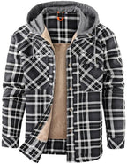Men's Hooded Plaid Jacket for Autumn Winter Wear