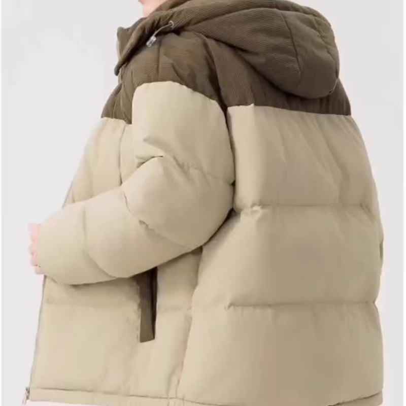 Men's Hooded Puffer Jacket for Autumn and Winter