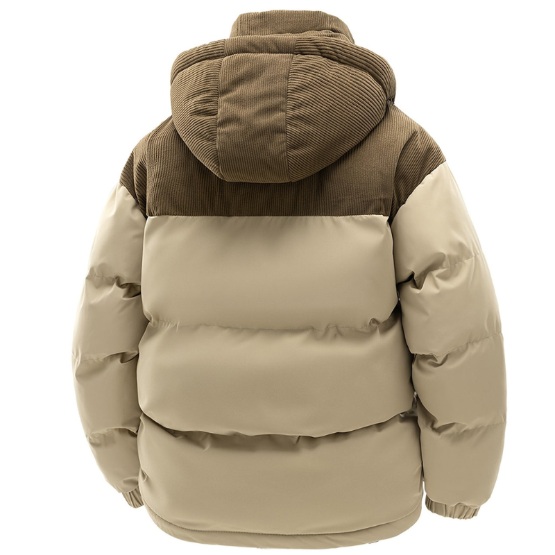 Men's Hooded Puffer Jacket for Autumn and Winter