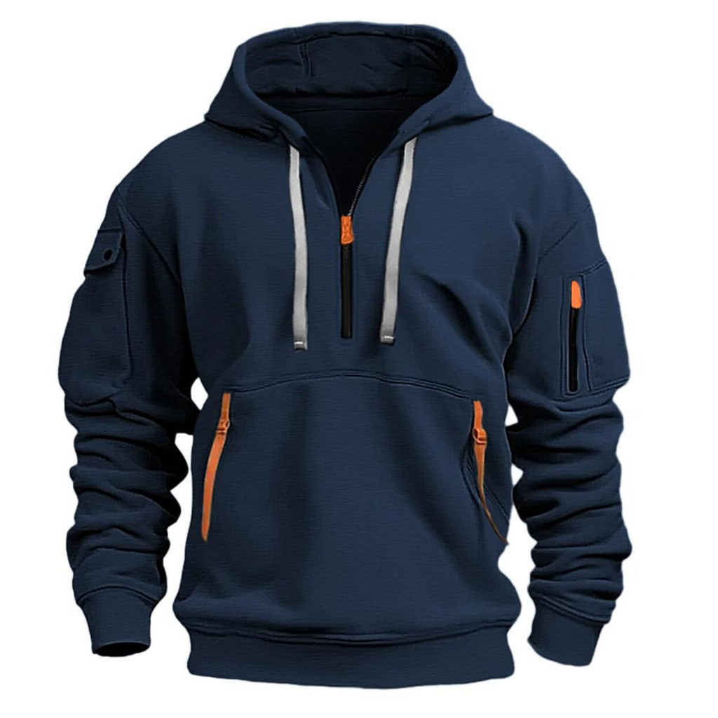 Men's Hooded Pullover Sweatshirt for Autumn Winter Wear