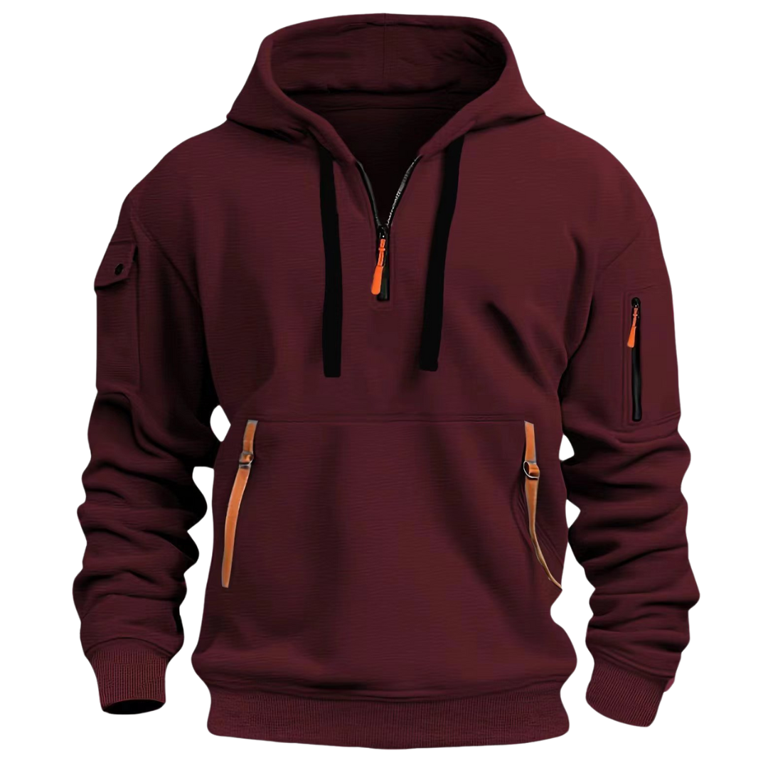 Men's Hooded Pullover Sweatshirt for Autumn Winter Wear