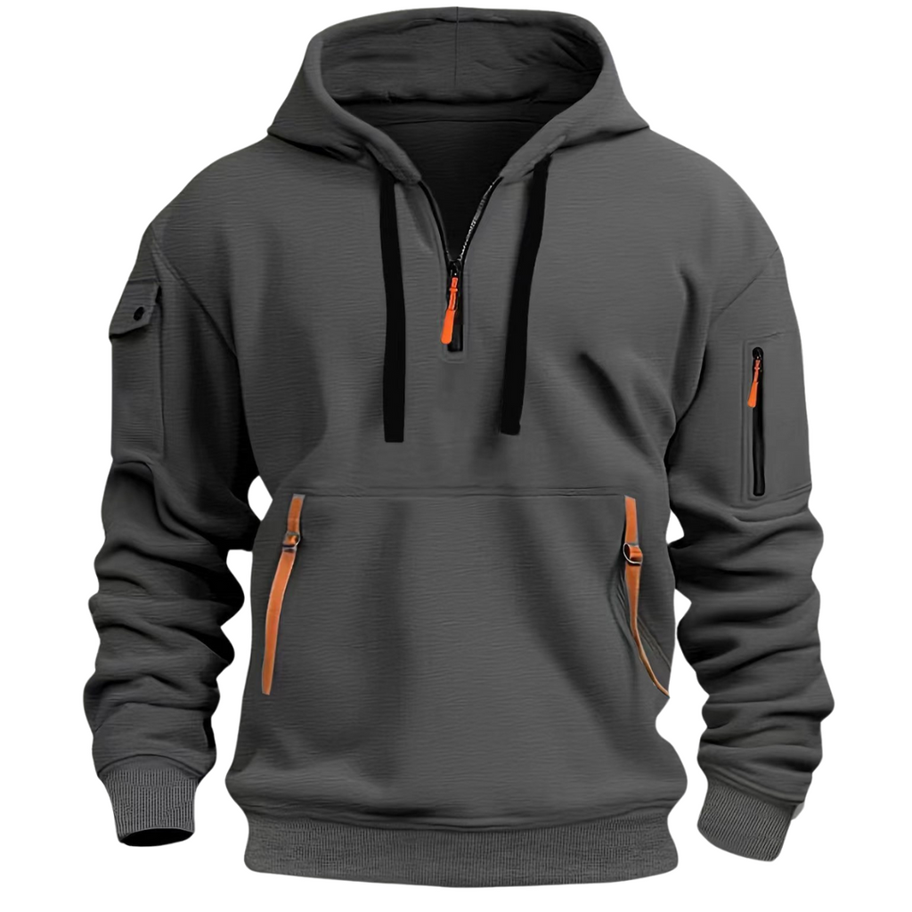 Men's Hooded Pullover Sweatshirt for Autumn Winter Wear