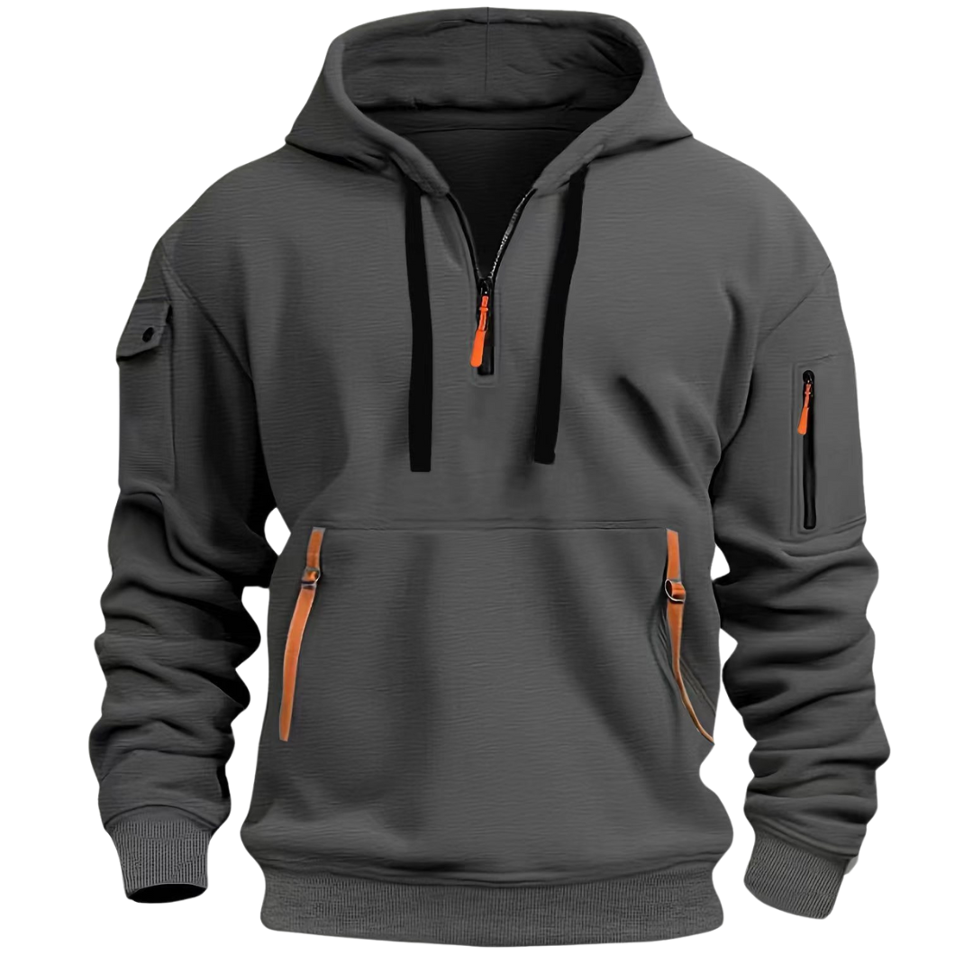 Men's Hooded Pullover Sweatshirt for Autumn Winter Wear
