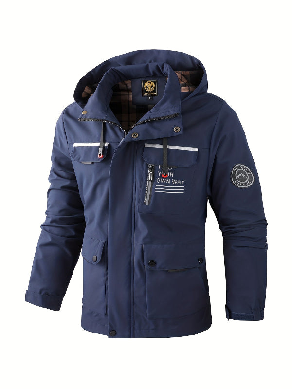 Men's Hooded Utility Jacket for Outdoor Wear