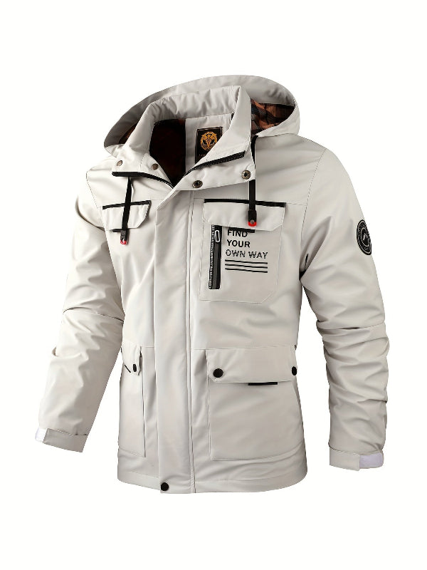 Men's Hooded Utility Jacket for Outdoor Wear