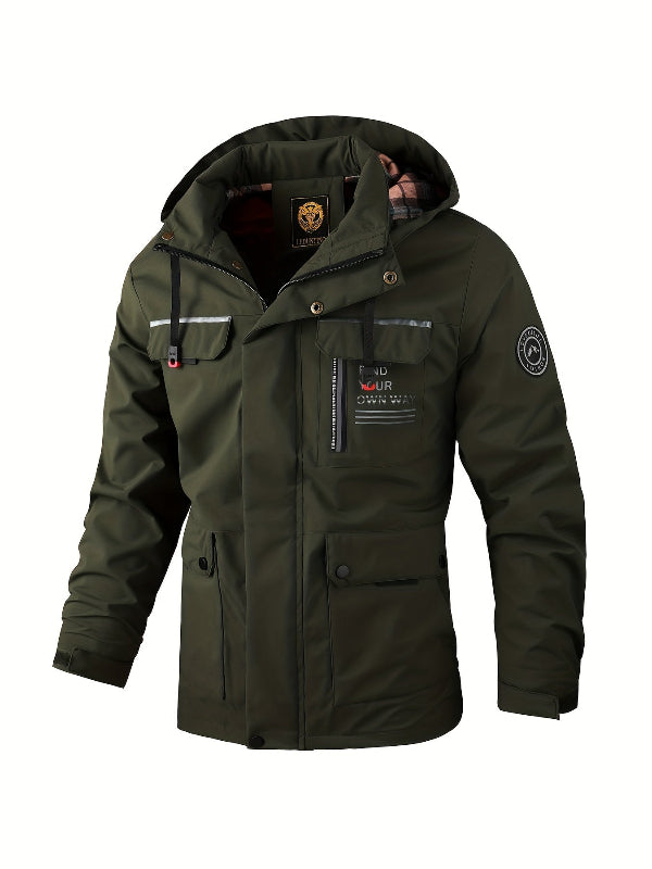 Men's Hooded Utility Jacket for Outdoor Wear