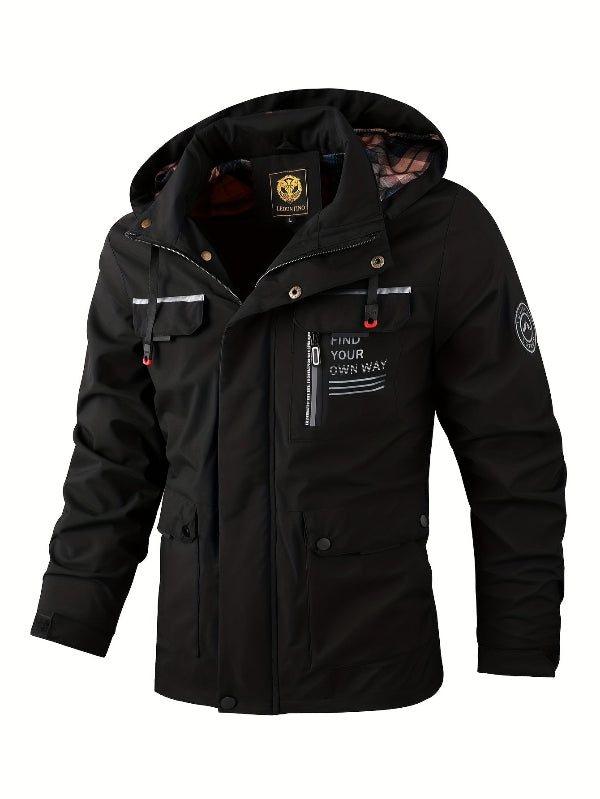 Men's Hooded Utility Jacket for Outdoor Wear