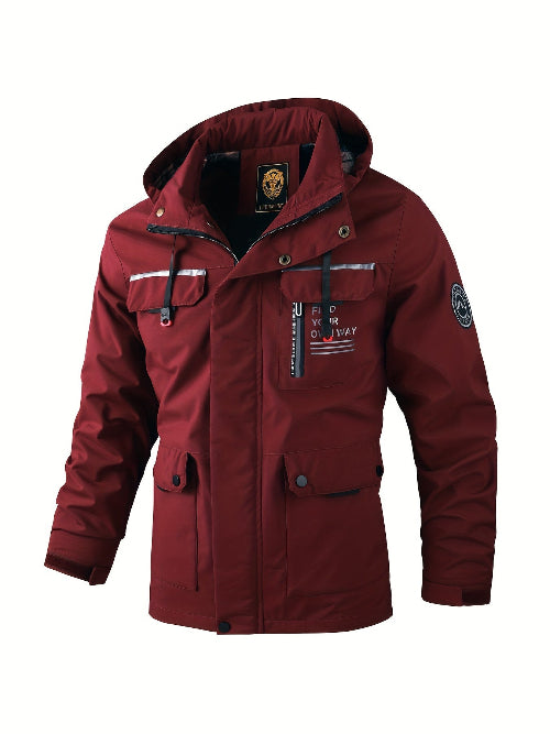 Men's Hooded Utility Jacket for Outdoor Wear