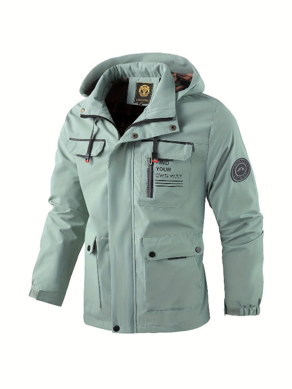 Men's Hooded Utility Jacket for Outdoor Wear