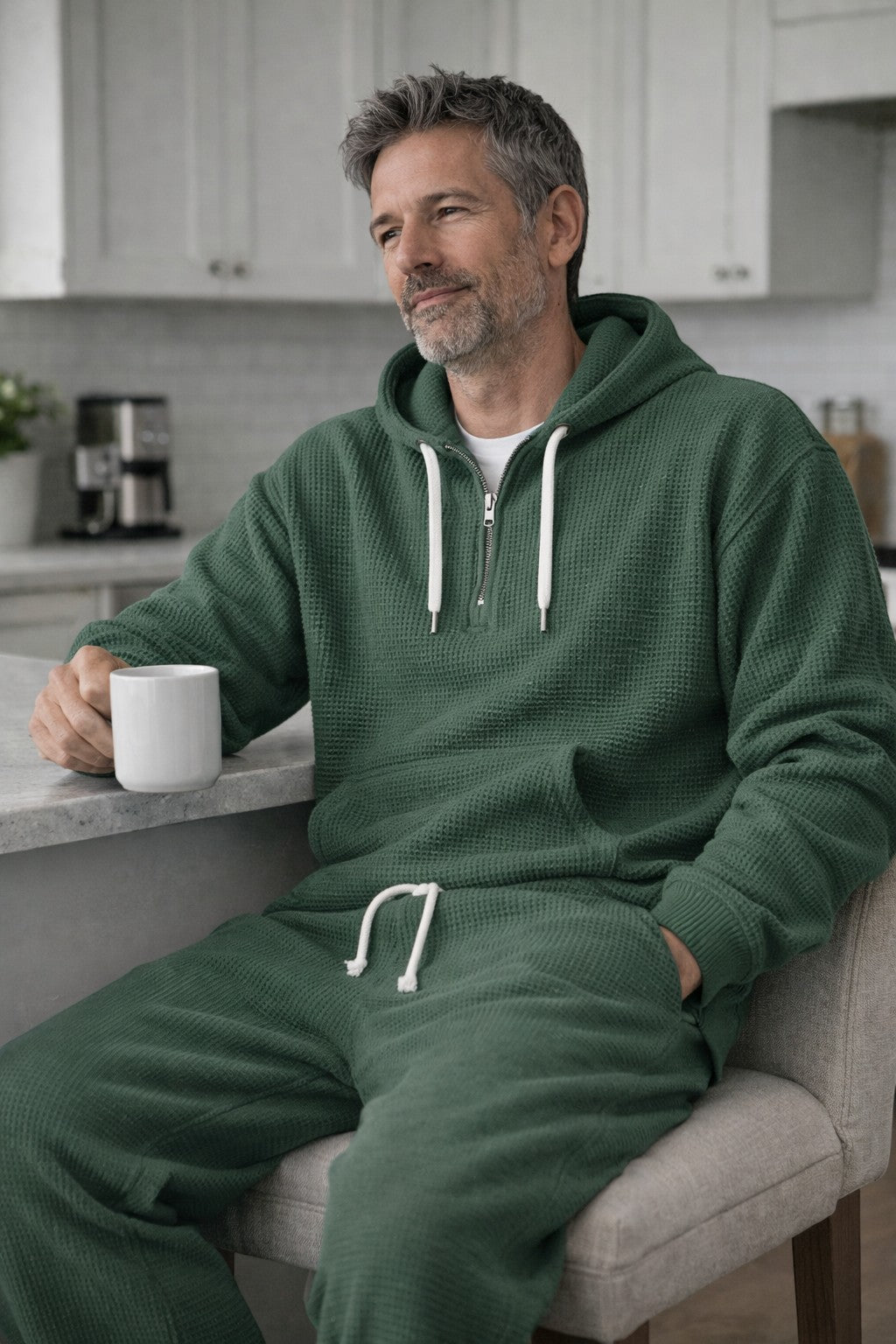 Men's Hooded Zip Front Jogger Set Everyday Wear