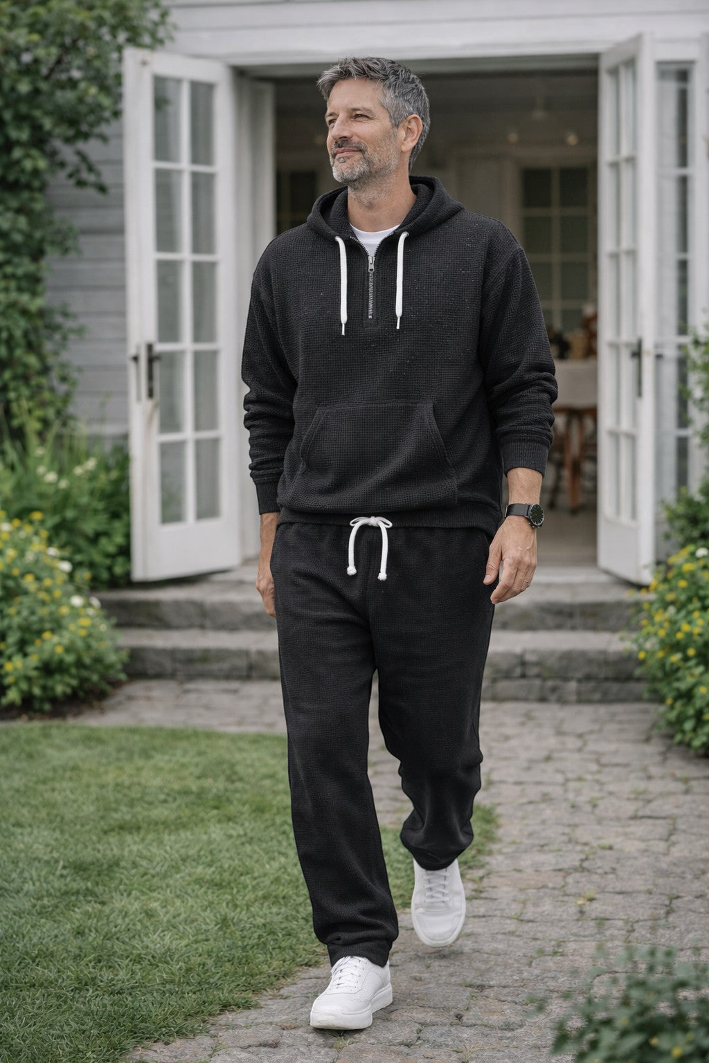 Men's Hooded Zip Front Jogger Set Everyday Wear
