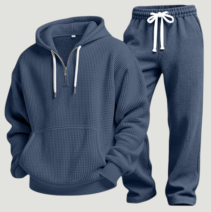 Men's Hooded Zip Front Jogger Set Everyday Wear