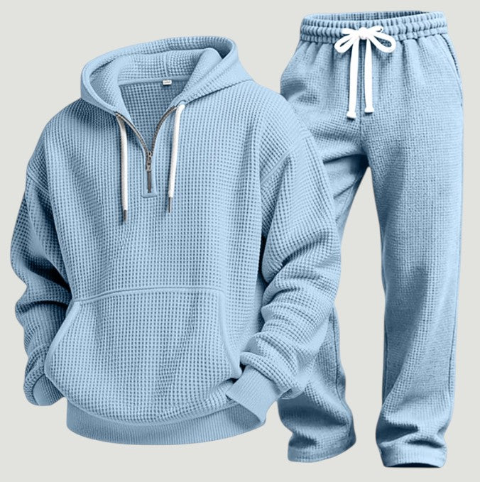 Men's Hooded Zip Front Jogger Set Everyday Wear