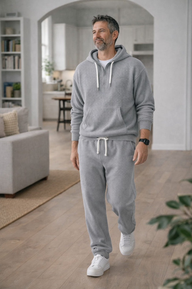 Men's Hooded Zip Front Jogger Set Everyday Wear