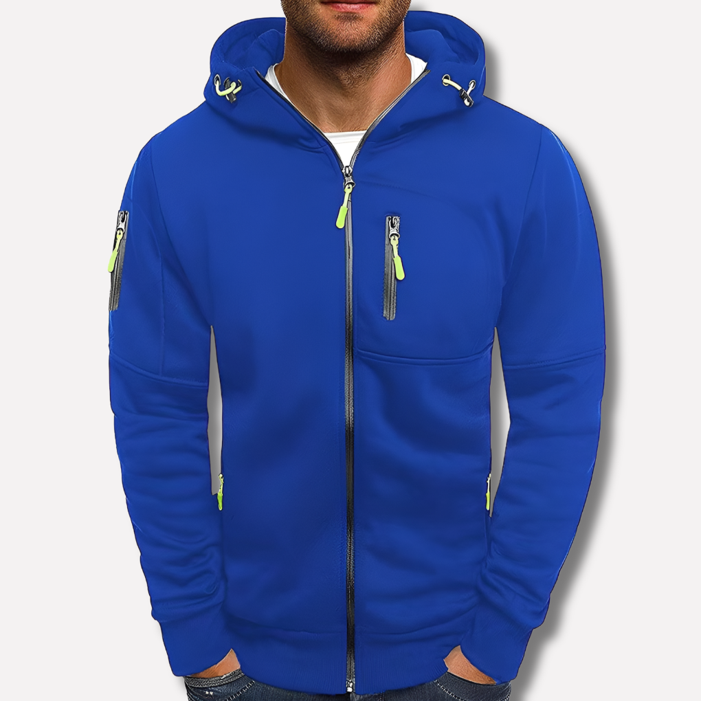 Men's Hooded Zip Jacket for Outdoor Wear