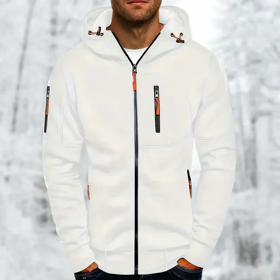 Men's Hooded Zip Jacket for Outdoor Wear