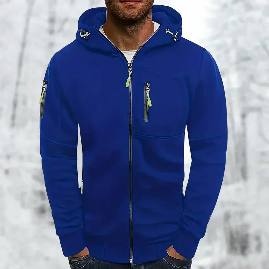 Men's Hooded Zip Jacket for Outdoor Wear