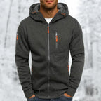 Men's Hooded Zip Jacket for Outdoor Wear