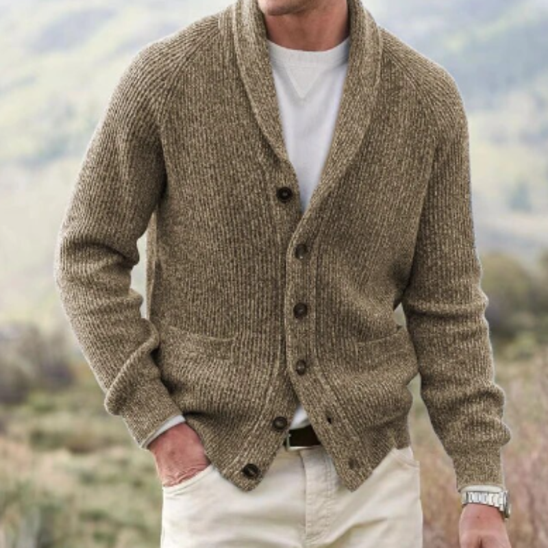 Men's Knit Cardigan for Autumn Winter Wear