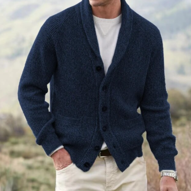 Men's Knit Cardigan for Autumn Winter Wear