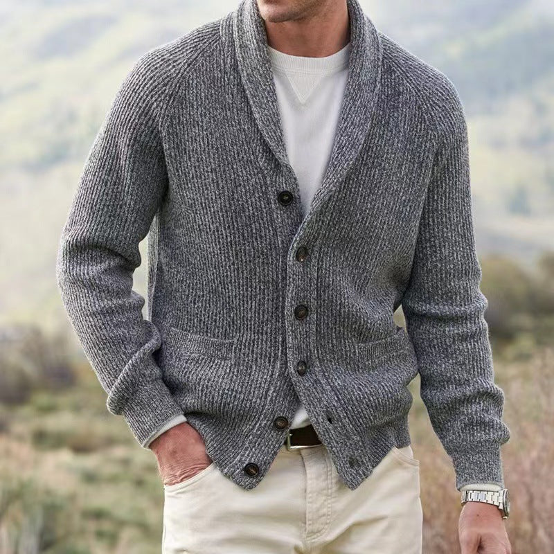 Men's Knit Cardigan for Autumn Winter Wear